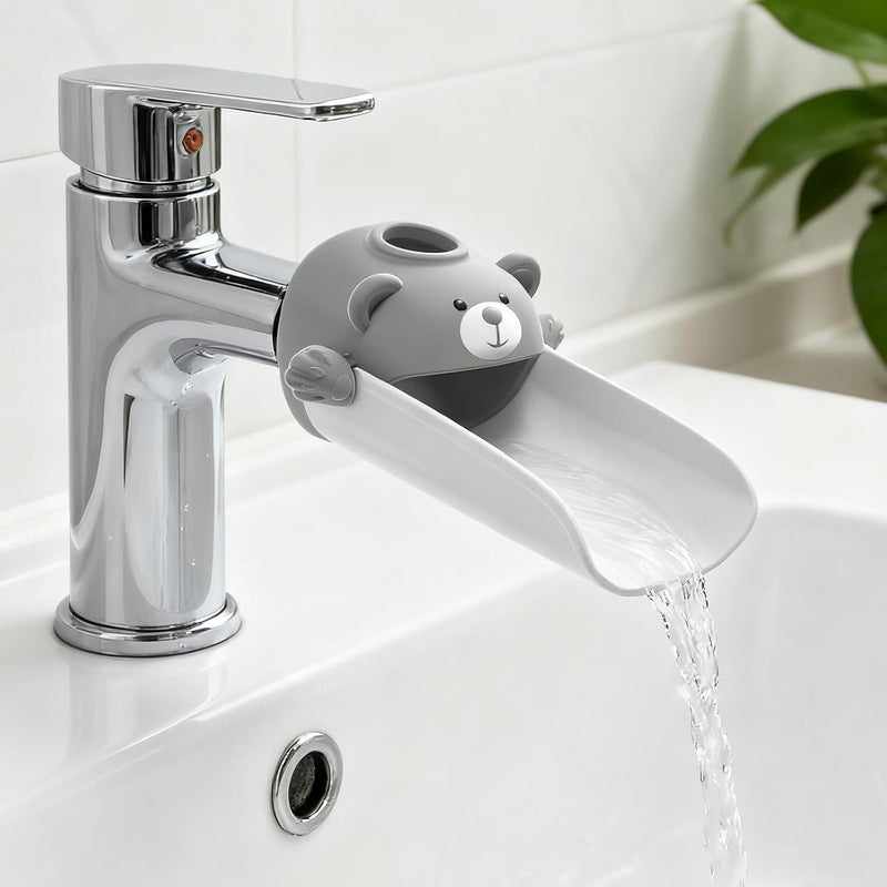 SKYROKU Faucet Extender for Toddlers, Sink Extenders with Temperature Sensitive for Kids Hand Washing Sink Faucet Extension,Suitable for Bathroom Sink, Kitchen,Bathtub (Grey) - Image 2